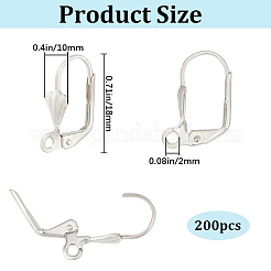 200 шт. латунные серьги с защелкой&nbsp;KK-SP0001-04P