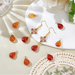 24 шт. подвески из натурального окрашенного красного агата&nbsp;PALLOY-GA00017