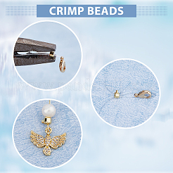 80 шт. 2 цвета латунные обжимные бусины&nbsp;FIND-DC0005-68