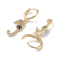 Серьги с подвесками из латуни с покрытием из настоящего 18-каратного золота EJEW-L269-027G-02