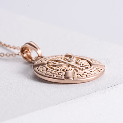 Винтажная панк-медаль святого духа плоская круглая подвеска из нержавеющей стали мужские ожерелья KV9313