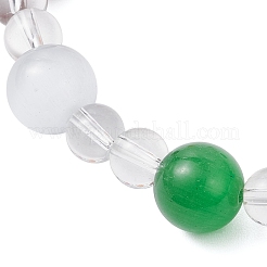 4 комплект из 4-цветных круглых браслетов с бусинами кошачий глаз&nbsp;BJEW-JB12246