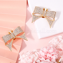 2 шт. украшения для обуви из сплава со стразами в виде банта FIND-CP0002-30B