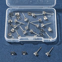 16 шт. латунные серьги-гвоздики KK-FS0001-56P