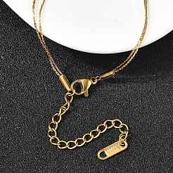 Двухслойные ожерелья в форме сердца из нержавеющей стали 304 для женщин NJEW-Z091-01G