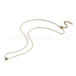 Ожерелья из нержавеющей стали 304 с треугольным кулоном из оливкового кубического циркония для женщин NJEW-Z064-01G