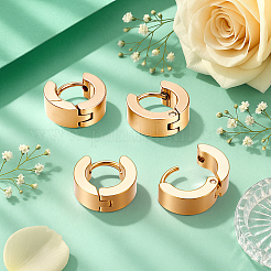 6 пара сережек-колец Huggie Hoop из нержавеющей стали 304 двух цветов&nbsp;EJEW-GO0001-07