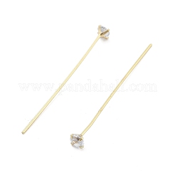 Латунные булавки из прозрачного кубического циркония с микропаве&nbsp;LS-KK-M306-09G-04