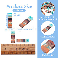 Полупрозрачные подвески из смолы и орехового дерева RESI-TAC0017-47-A03