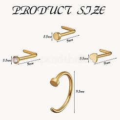 21шт 21 стильные прозрачные фианиты цветок и плоские круглые шпильки и кольца для носа в форме сердца JX527C