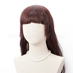 Круглое ожерелье из бисера со стеклянным жемчугом для мужчин и женщин NJEW-JN03923-01