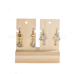 Прямоугольные деревянные подставки для сережек EDIS-WH0035-04B