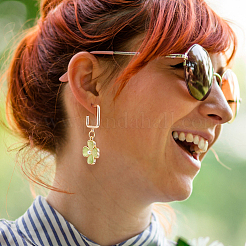 16 шт. латунная квадратная фурнитура для сережек-гвоздиков KK-BC0010-93