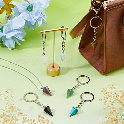 7 шт. брелок для ключей из натуральных и синтетических драгоценных камней KEYC-FH00069