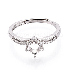 Кольцо для помолвки с родиевым покрытием 925 пробы из серебра [925] пробы с микропаве из кубических цирконий STER-T008-10P
