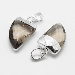 Окрашенные натуральные дымчатые кварцевые подвески&nbsp;G-G720-13-S01