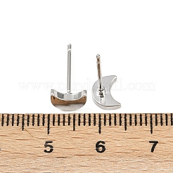 Серьги-гвоздики в форме луны из латуни для женщин&nbsp;EJEW-G441-06A-P