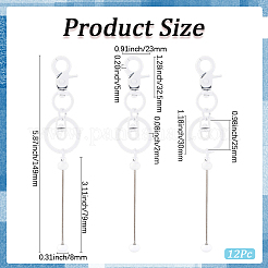 12шт. брелок для ключей из сплава с бусинами&nbsp;KEYC-SC0001-42