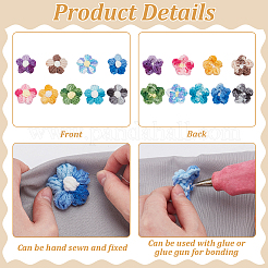 36 шт. 9 цвета шерстяной пряжи цветочные украшения аксессуары&nbsp;AJEW-FG0005-27