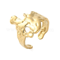 Ионное покрытие (ip) 304 нержавеющая сталь широкий цветок открытое кольцо-манжета для женщин RJEW-G275-05G