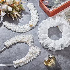 Пластиковый ошейник с жемчугом и кристаллами и стразами&nbsp;AJEW-WH0326-08A