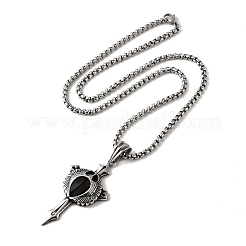Ожерелья с подвеской в виде меча из нержавеющей стали 304 для женщин и мужчин NJEW-Z076-02AS