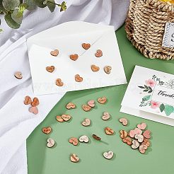 4 стиль сердце с надписью любовь и деревянные кабошоны&nbsp;WOOD-FH0001-90