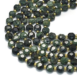 Нити бусин из натуральной зеленой яшмы камбаба G-C116-A25-02