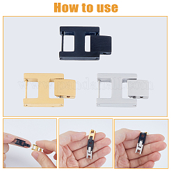 3 шт. 3-х цветные прямоугольные застежки для часов из нержавеющей стали&nbsp;STAS-FH0002-27C