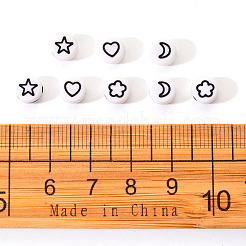 Непрозрачные белые акриловые бусины&nbsp;SACR-YW0001-21B