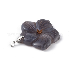 Естественно серый агат большие кулоны&nbsp;G-B040-01P-04