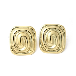 Прямоугольные серьги-гвоздики из нержавеющей стали 304 со спиральными серьгами&nbsp;EJEW-V006-05G