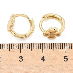 Серьги-кольца из латуни с клевером EJEW-Z102-11G