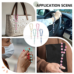 4 шт. стеклянная роза подвеска украшения&nbsp;HJEW-DR00243