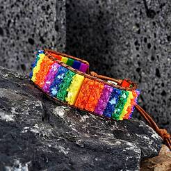 Прямоугольный браслет из бусин из синтетического регалита/императорской яшмы/морских отложений&nbsp;BJEW-SZ0002-32