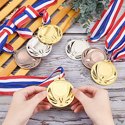 12 шт. 3-х цветные заготовка для наградных медалей из цинкового сплава&nbsp;AJEW-GA0003-65