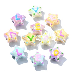 20шт 5 цвета непрозрачные акриловые бусины&nbsp;ACRC-CJ0001-01