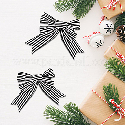 Черно-белые полосы узор льняной бант украшение витрины AJEW-WH0258-687
