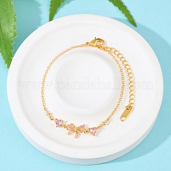 Латунь микро проложить кубического циркония браслеты ссылку BJEW-Z122-01G