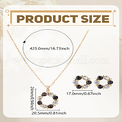 Комплект из ожерелья и серег-гвоздиков из сплава «венок» со стразами&nbsp;SJEW-LP0001-56C