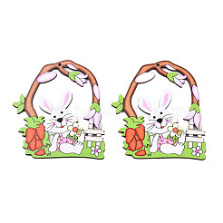 Большие подвески из дерева с односторонним принтом WOOD-N005-88-B01