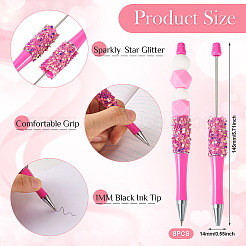 8 шариковая ручка с пайетками в виде звезд&nbsp;FIND-TA0006-15B