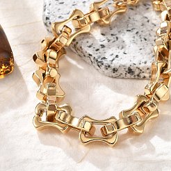 Браслеты из нержавеющей стали 304 с костяными звеньями для женщин и мужчин BJEW-F488-28G