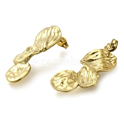 Ионное покрытие (ip) 304 нержавеющая сталь самородки серьги-гвоздики EJEW-I312-03G