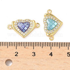 Подвески-сердечки с микропаве из латуни&nbsp;KK-I357-01G