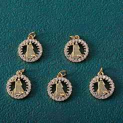5 шт. Латунные подвески с микропаве&nbsp;ZIRC-SZ0002-38