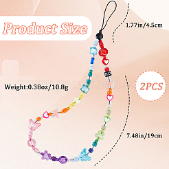 2шт. ремешок для мобильного телефона с бусинами из смолы&nbsp;HJEW-GF0001-47B