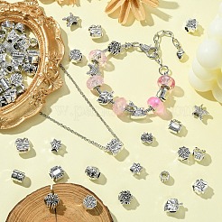 60шт 15 стиля европейские бусины из сплава в тибетском стиле FIND-YW0005-07