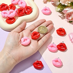 10 шт. 2 цвета непрозрачные подвески из смолы&nbsp;RESI-YW0003-46