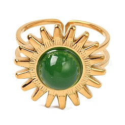 Кольца из натурального смешанного камня&nbsp;RJEW-Q822-42G